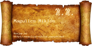 Magulics Miklós névjegykártya