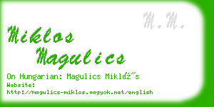 miklos magulics business card